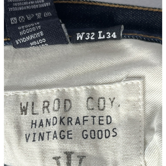 Selvedge Denim Jeans Mens 32X30** Handcrafted Button Fly Dark Wash Whiskered - Picture 16 of 16